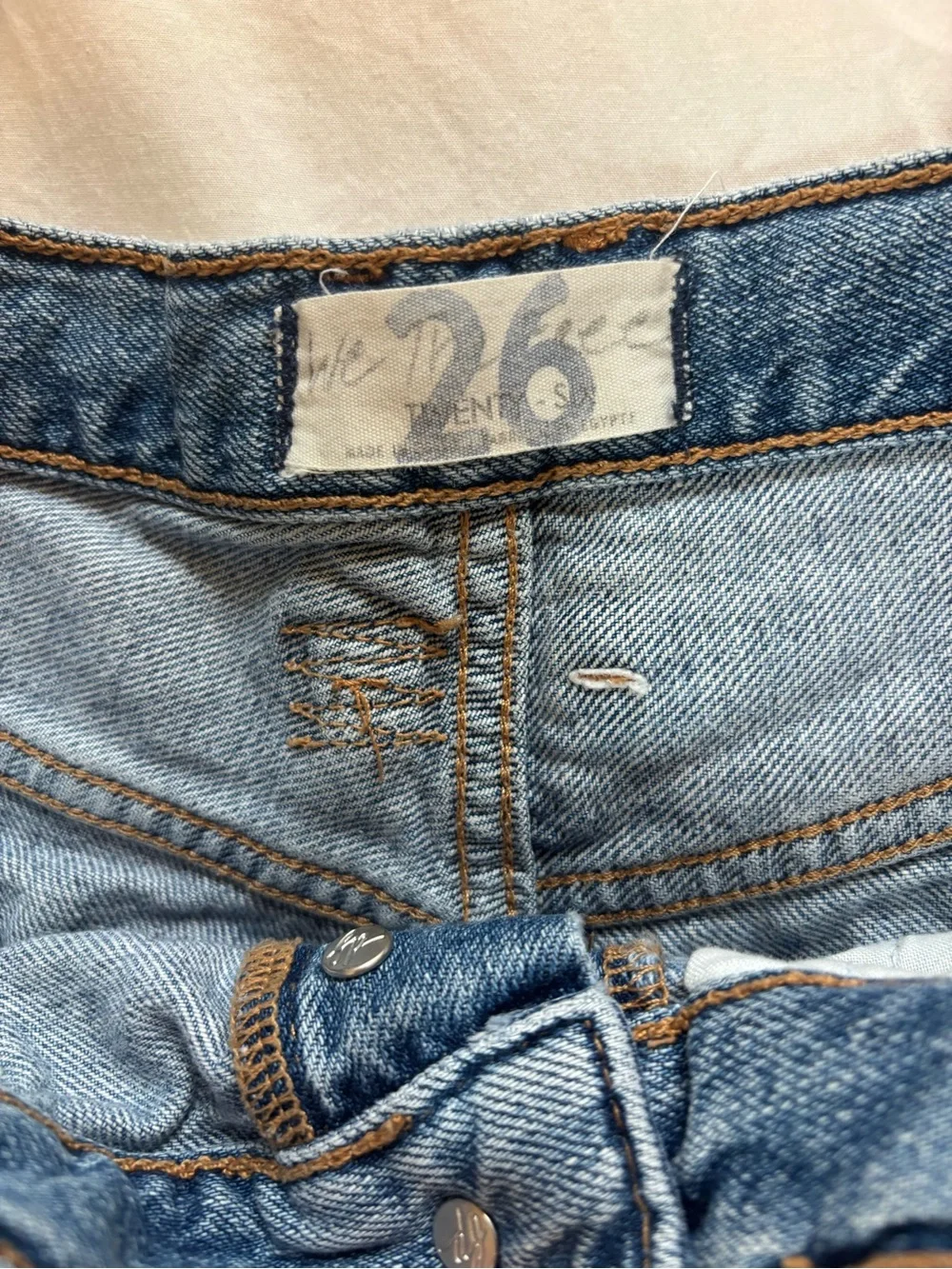 Free People Distressed Blue Denim Women's Shorts
